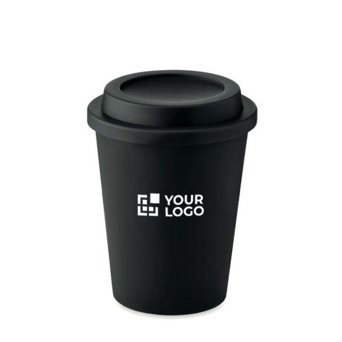 Tazza da asporto a doppia parete in plastica vista area di stampa