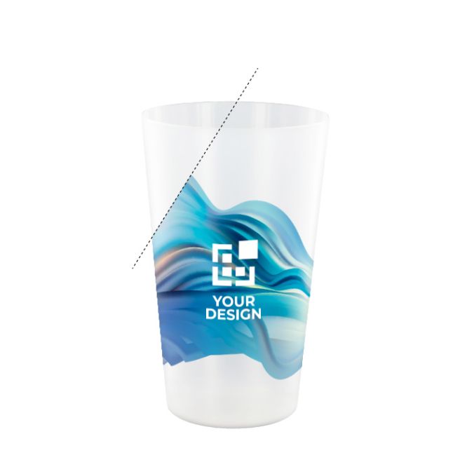 Bicchiere di plastica riutilizzabile prodotto in Europa formato grande 600 ml