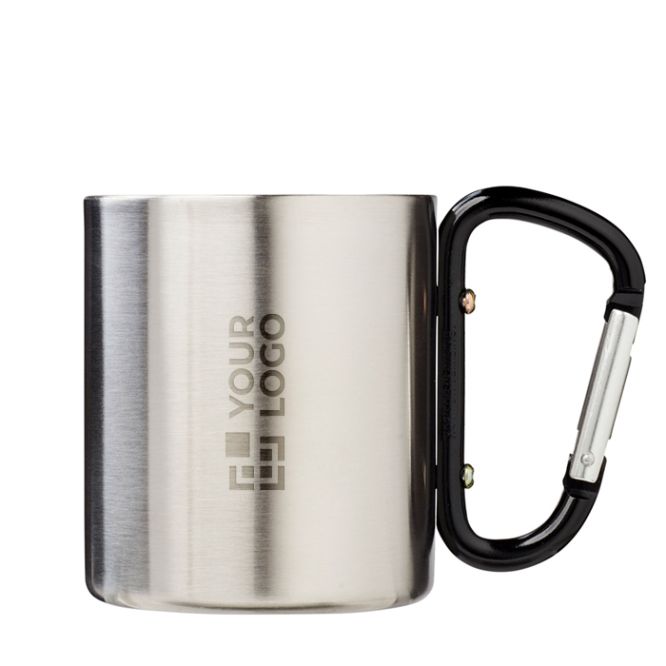 Tazza termica a doppia parete con moschettone integrato 200ml