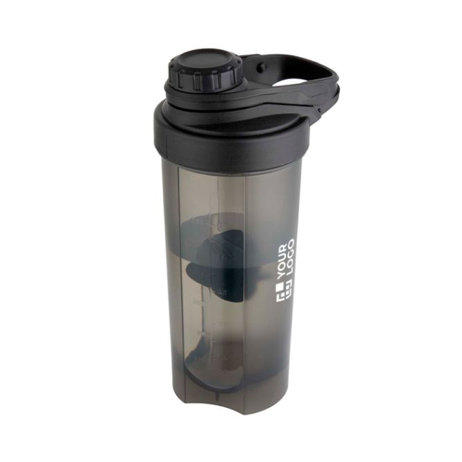 Bottiglia sportiva in plastica PP con sfera miscelatrice e tacche 700 ml