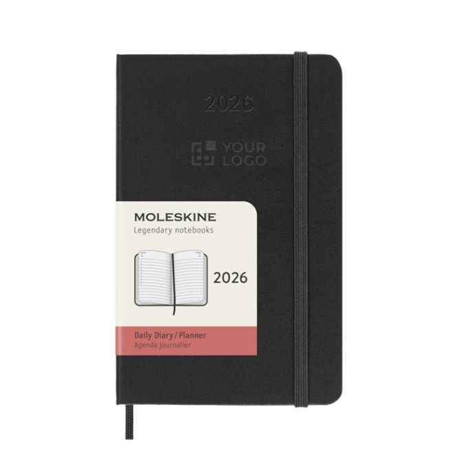 Agenda giornaliera tascabile con copertina rigida e tasca interna Moleskine
