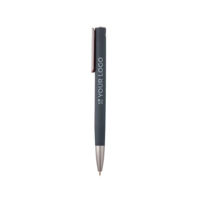 Penna in alluminio riciclato con clip argentata inchiostro blu
