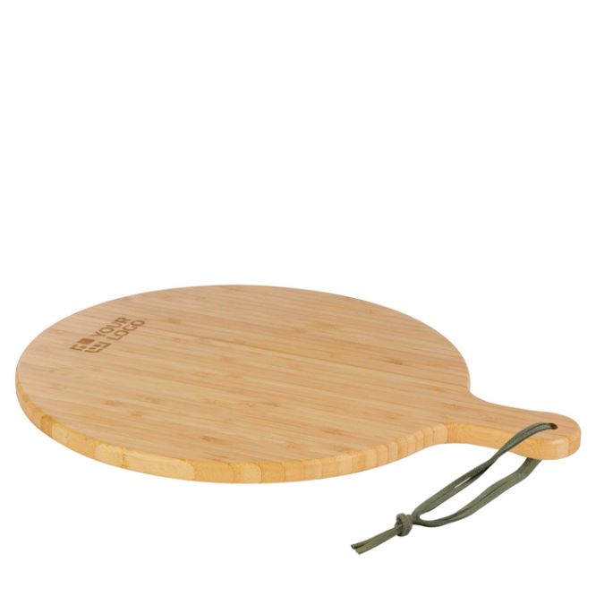 Tagliere in bambù con cinturino colorato nel manico