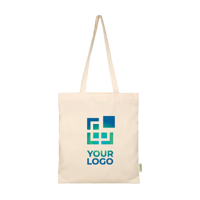 Borsa tote in cotone biologico con ampio scomparto 7 L 140 g/m²