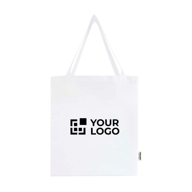 Borsa tote in cotone biologico con soffietti laterali 14L 180 g/m²