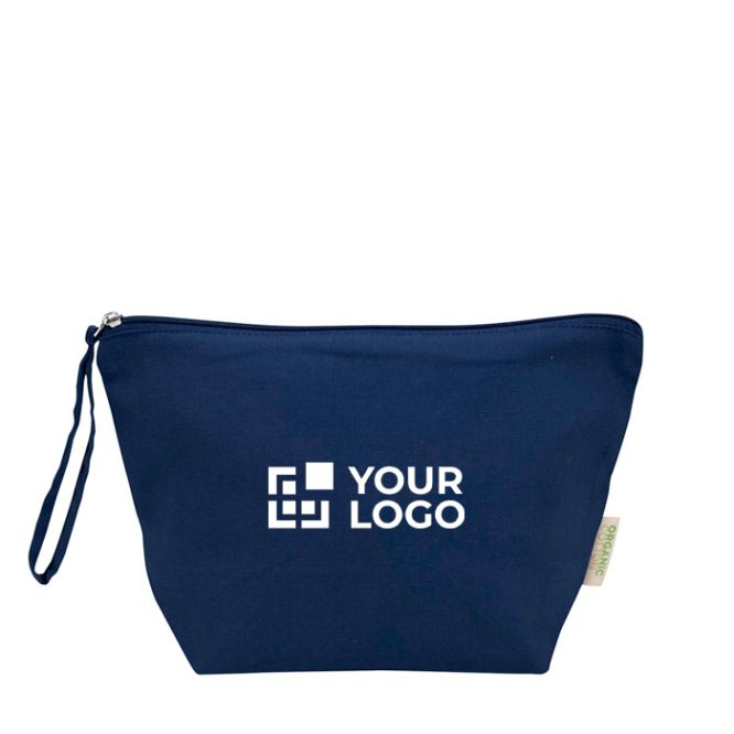 Necessaire grande in cotone biologico con zip e laccetto 3L 180g/m2