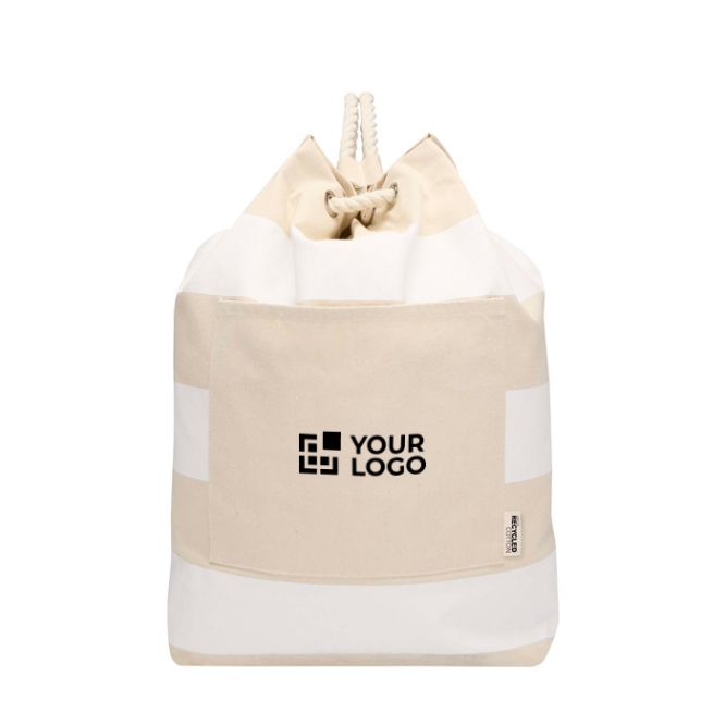 Borsa in tela di cotone riciclato con manici in corda 270 g/m²