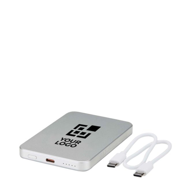 Power bank magnetica compatta con ricarica wireless 5.000 mAh
