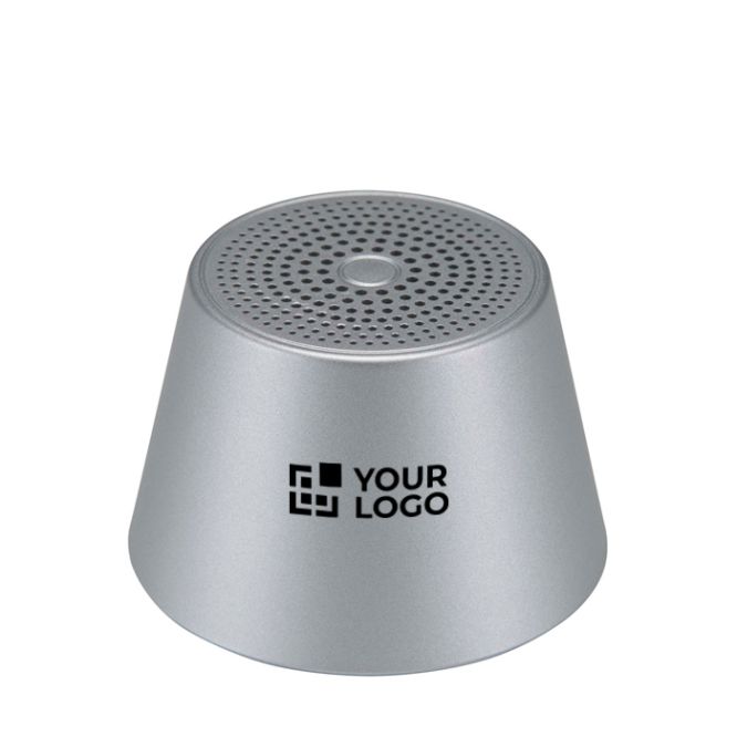 Altoparlante magnetico compatto con finitura in alluminio e potenza di 3 W