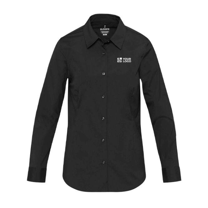 Camicia da donna in popeline a manica lunga e taglio dritto 133 g/m2 Elevate