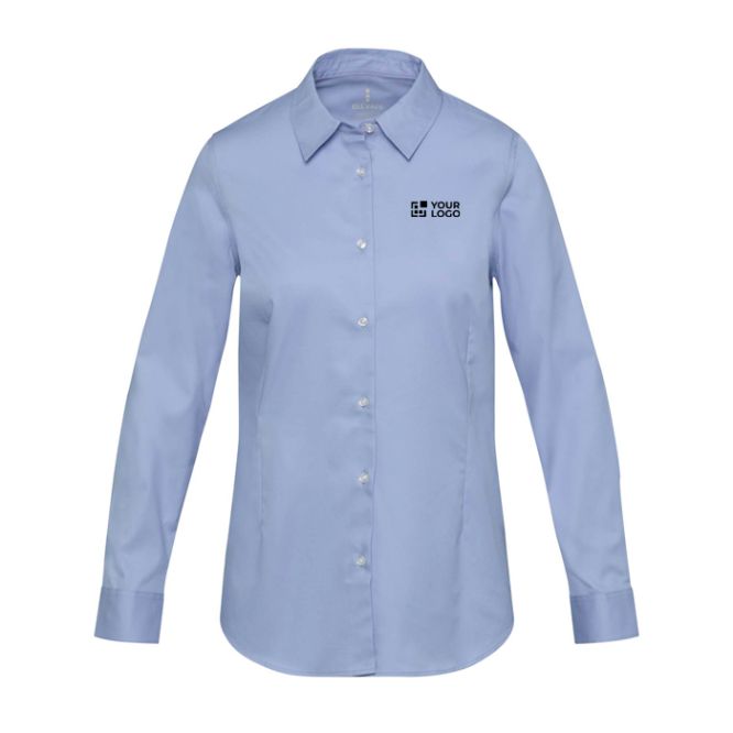 Camicia da donna in cotone twill a maniche lunghe 185 g/m2 Elevate