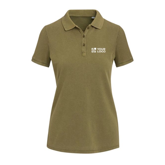 Polo da donna a maniche corte in piqué prelavato e preristretto 200 g/m2 Elevate