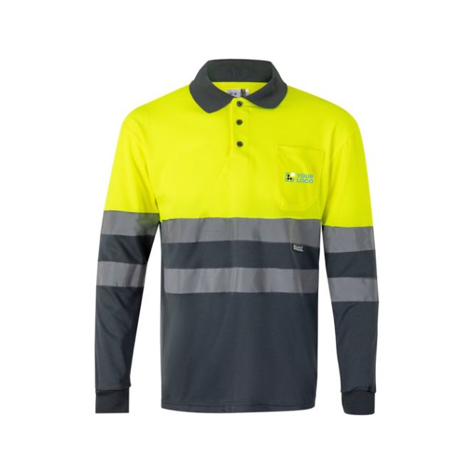 Polo da lavoro grande a maniche lunghe in poliestere 160g/m2 Velilla 