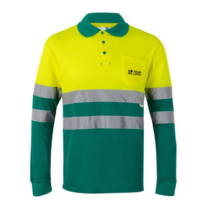 Polo piqué unisex manica lunga in cotone e poliestere 150g/m2 Velilla 