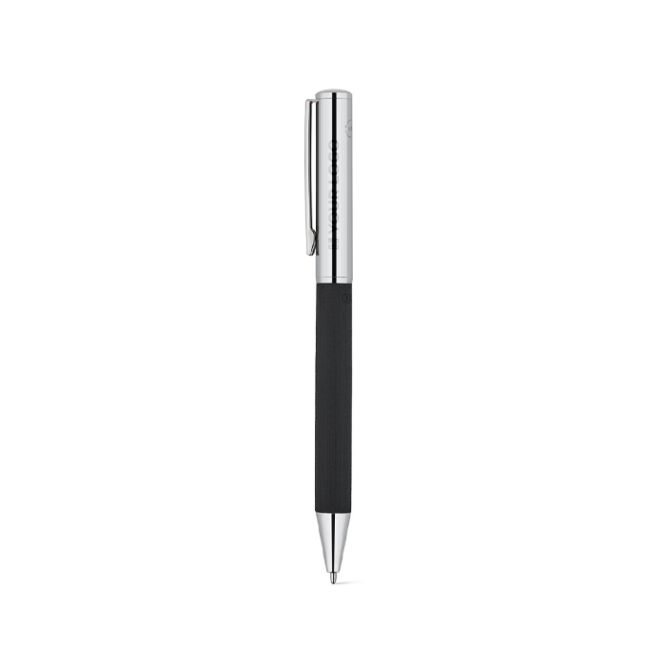 Penna cromata in acciaio inox finitura lucida inchiostro nero