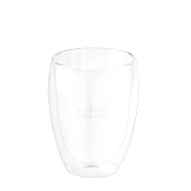 Bicchiere in vetro con isolamento d'aria a doppia parete 350 ml