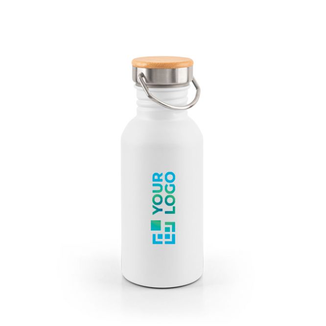 Borraccia in acciaio inox con tappo in bambù con manico 580ml