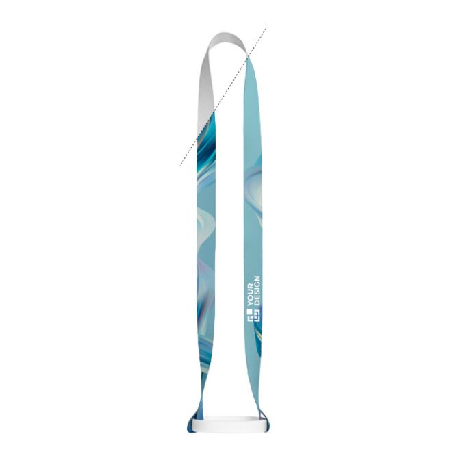Lanyard in poliestere riciclato con portabicchiere in silicone 2 cm