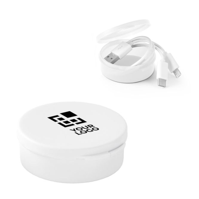 Scatolina con cavo USB 3 in 1 vista area di stampa