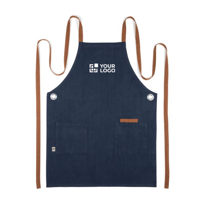 Grembiule eco con 3 tasche multifunzione e spallacci incrociati 220 g/m²