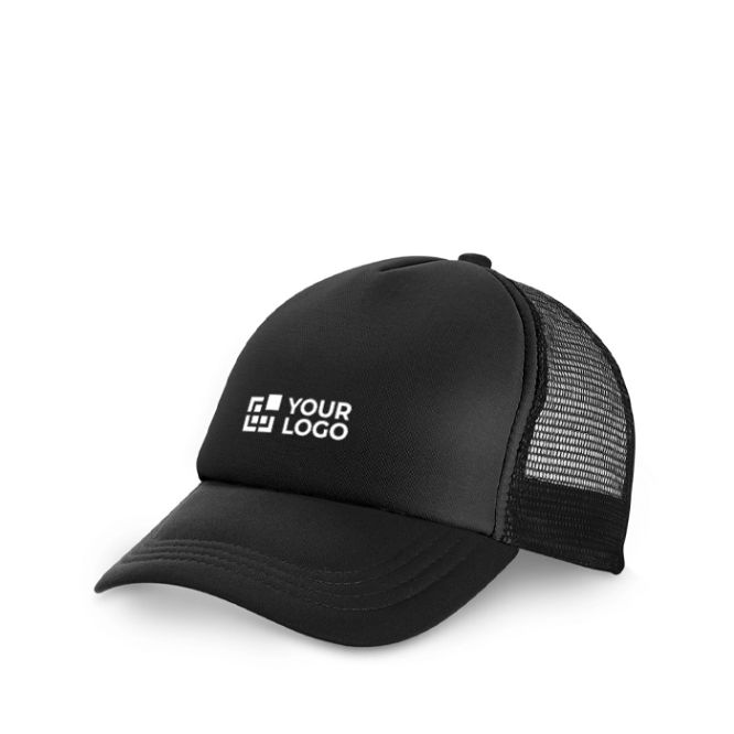 Cappellino in poliestere e rete con chiusura regolabile 150 g/m2