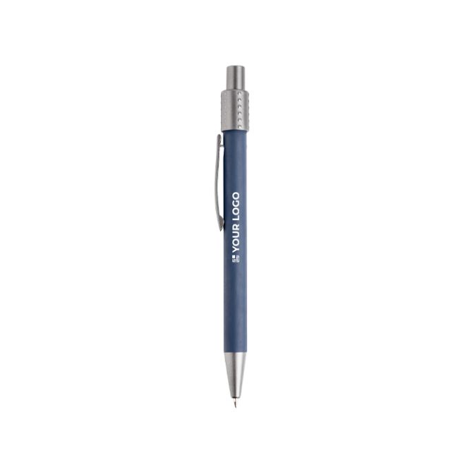 Penna in alluminio con clip metallico e spinner inchiostro nero