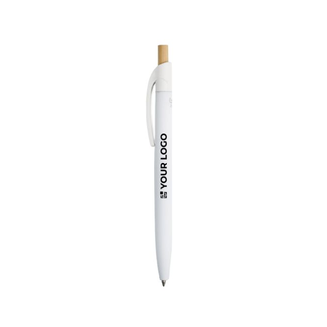 Penna in alluminio riciclato con finitura gommata, clip e inchiostro blu