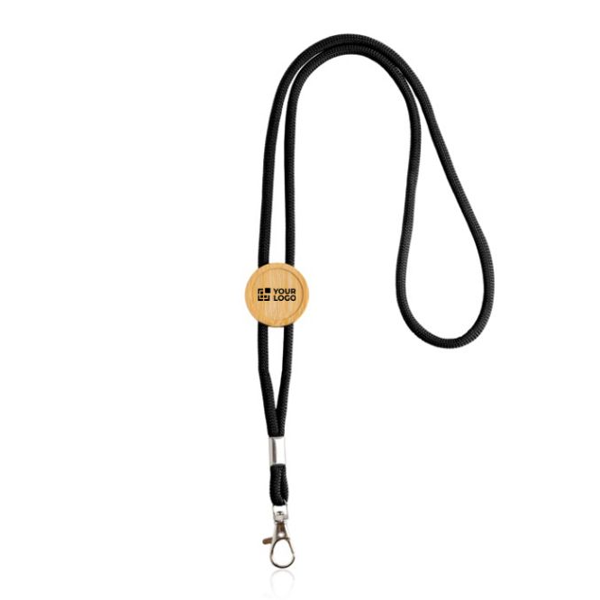 Lanyard ecologico con design tubolare e regolatore in bambù