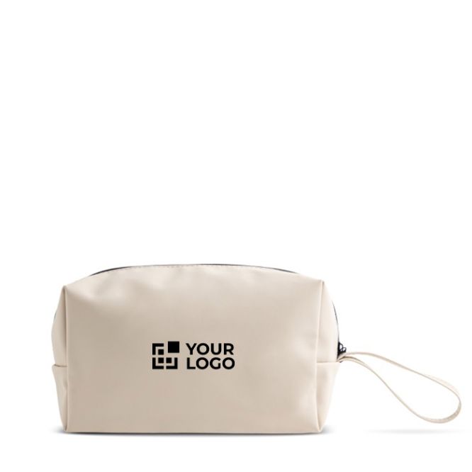 Beauty case in similpelle con tasca principale con zip