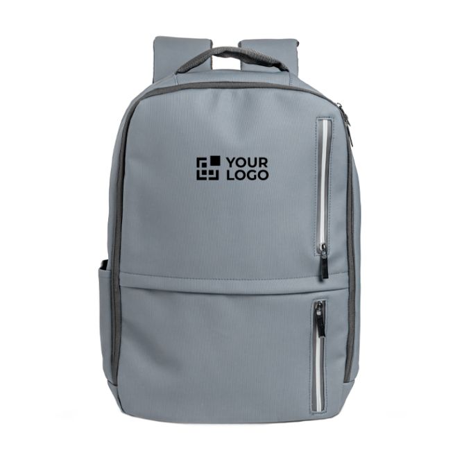 Zaino soft con dettagli riflettenti e fascia per trolley 15.6