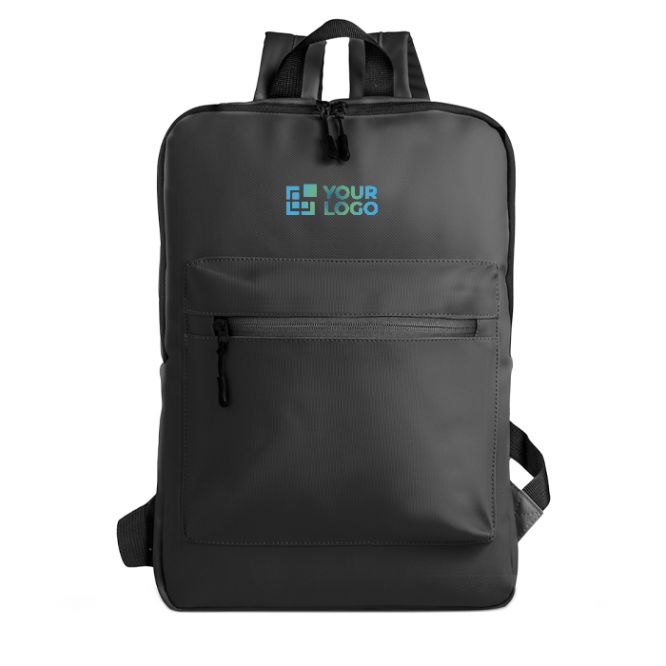 Zaino in pelle PU con design sottile e finitura elegante 15.6