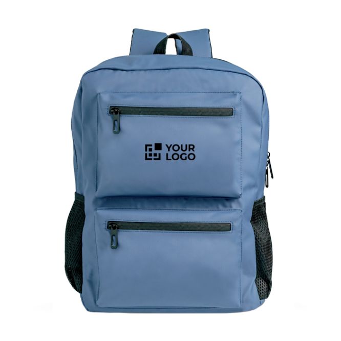 Zaino in pelle PU con tasche frontali e laterali in rete 15.6