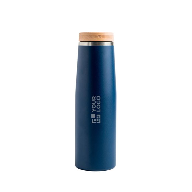 Borraccia termica in acciaio inox con tappo in bambù naturale 550ml