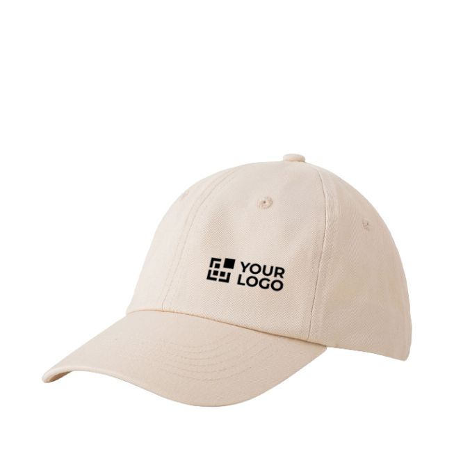 Cappellino da baseball stile dad hat a 6 pannelli in cotone 250 g/m2