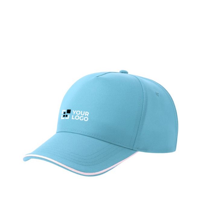 Cappellino da baseball in poliestere riciclato 5 pannelli 220 g/m2
