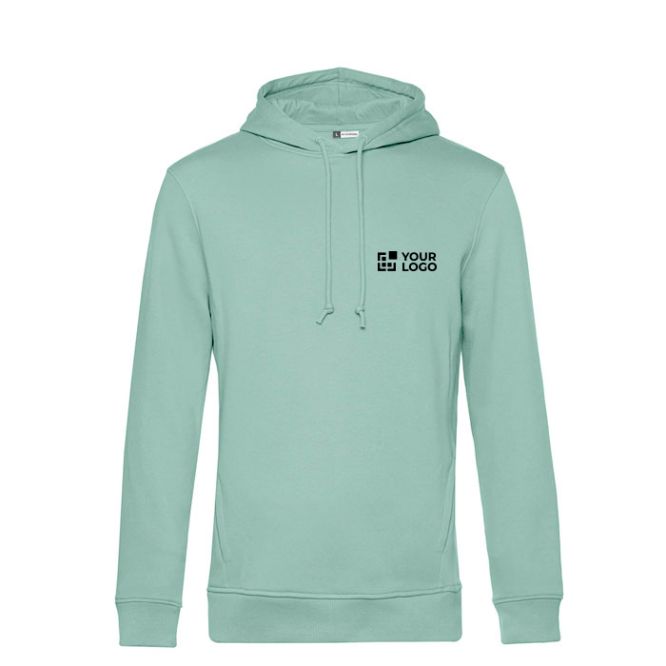 Felpa con cappuccio in cotone organico e poliestere 280 g/m² B&C color verde menta