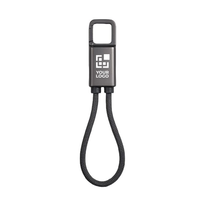 Portachiavi in plastica riciclata con cavo USB-C e ricarica rapida 60W