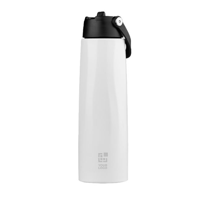 Bicchiere termico ecologico in acciaio inox riciclato con manico e cannuccia 1L