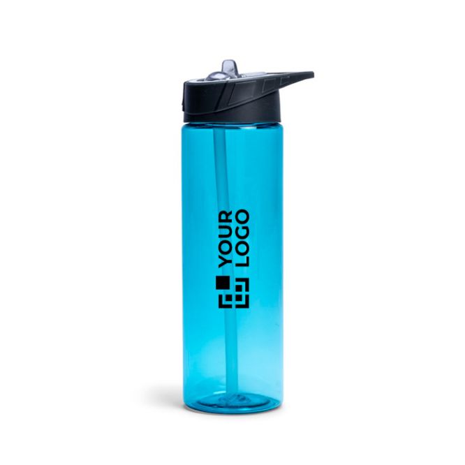 Borraccia in Tritan senza BPA con cannuccia interna da 700ml color nero