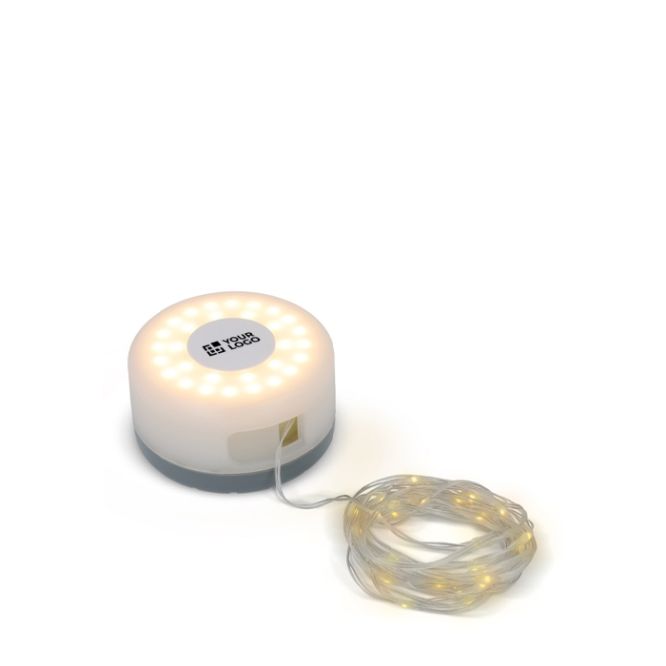 Stringa di 8m con luci LED avvolgibile con batteria ricaricabile
