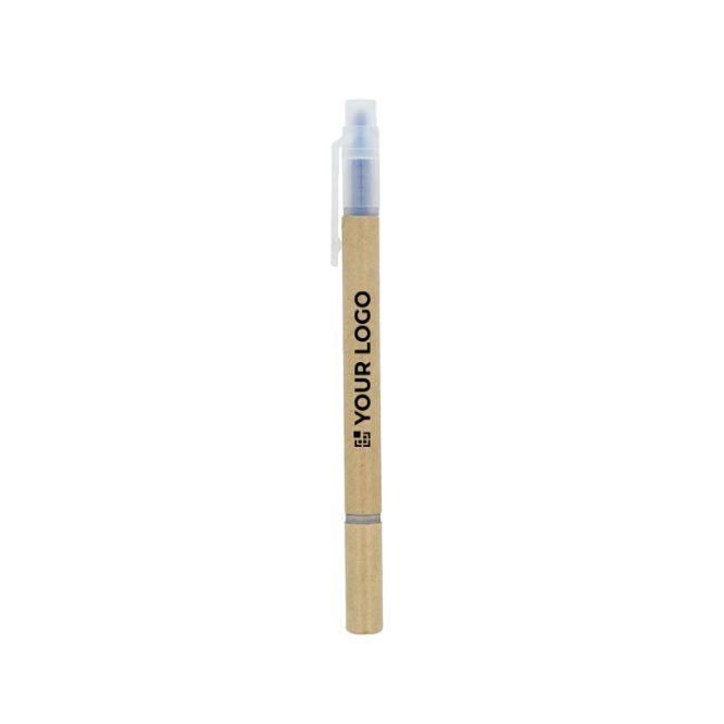 Penna con evidenziatore fluorescente e inchiostro blu ricaricabile