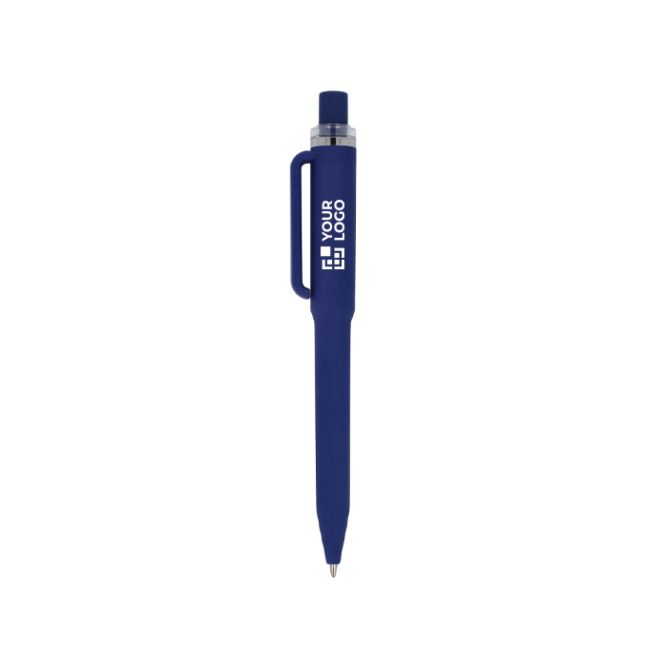 Penna a sfera in plastica riciclata con finitura soft-touch e inchiostro blu