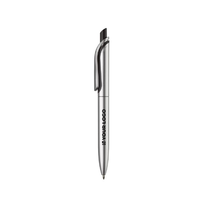 Penna a sfera in plastica metallizzata con clip solida e refill jumbo blu