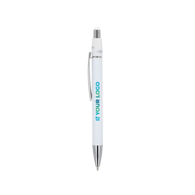 Penna a rotazione in alluminio con clip in metallo inchiostro blu
