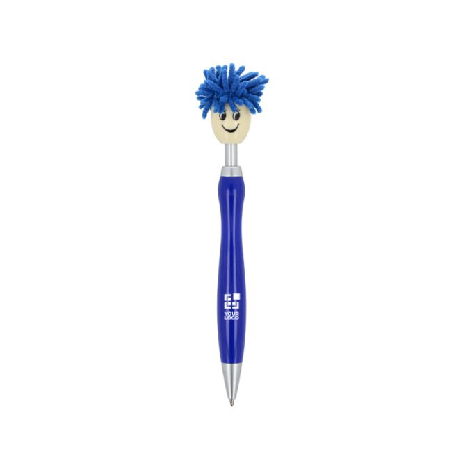Penna a scatto con originale design peloso girevole, inchiostro blu