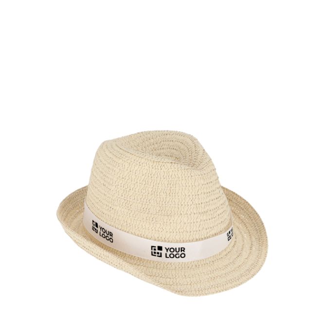 Cappello di paglia personalizzabile con nastro in vari colori