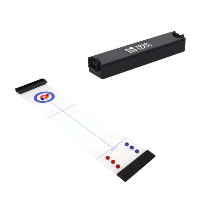 Gioco compatto di curling da tavolo portatile con custodia di stoccaggio