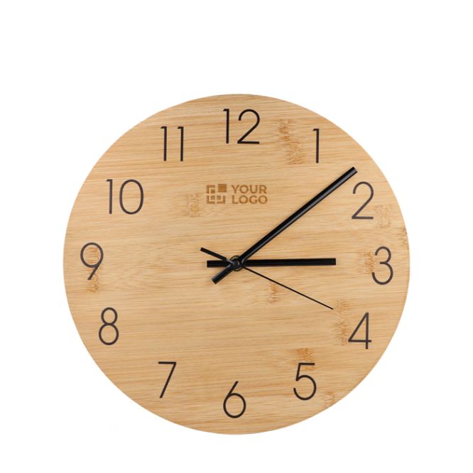 Orologio da parete minimalista in bambù personalizzabile