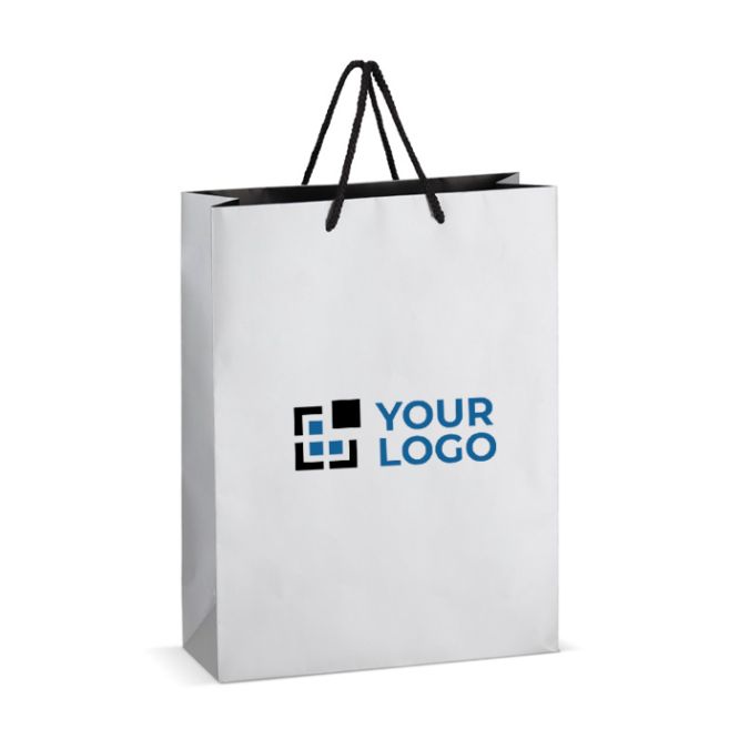 Borsa regalo in carta con manici e interno nero 30x12x40 cm