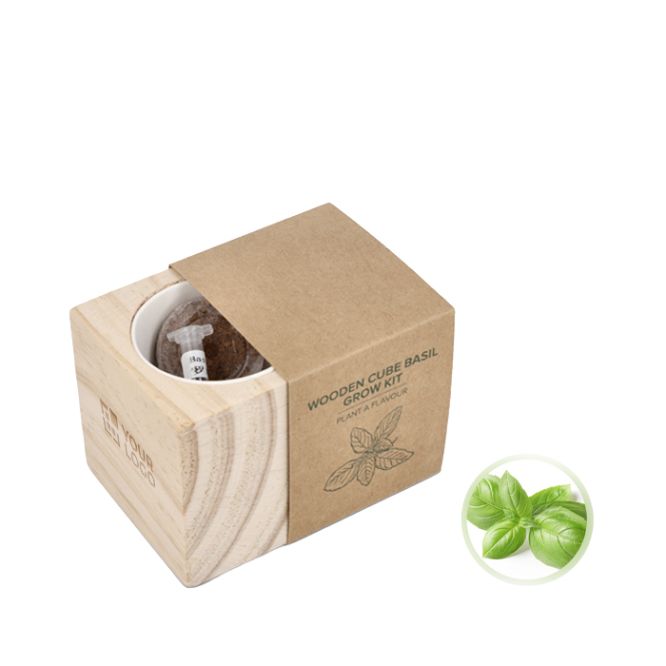 Kit di coltivazione del basilico con vaso e substrato di cocco
